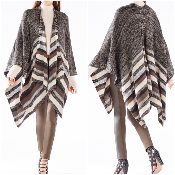 BCBGMaxAzria Sweaters - BCBG Maxazria Multicolored Striped Poncho