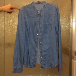Forever 21 Lightweight Woven Denim Shirt