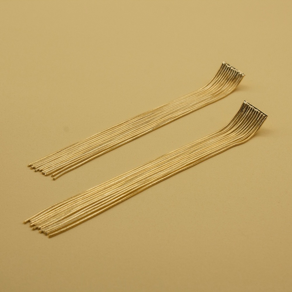 Gold Tassel Statement Earrings