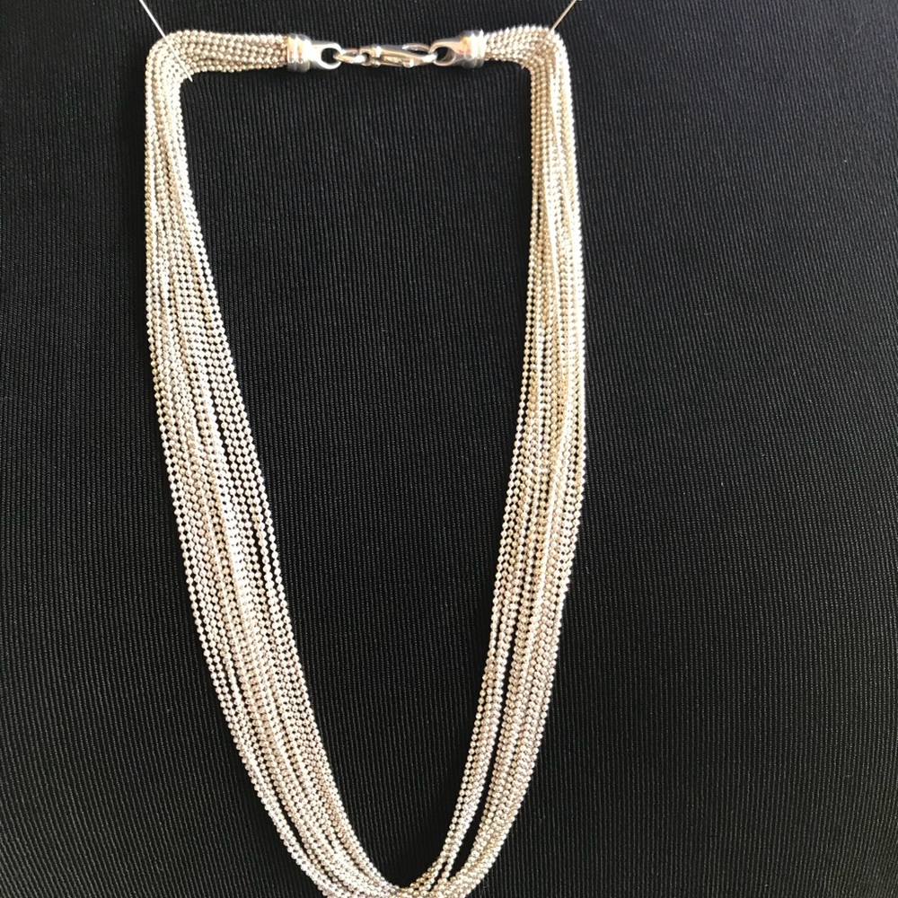 Silver multi strand necklace