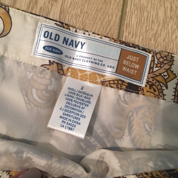 Silk Brown Gold Tan Print Skirt - Picture 3 of 3