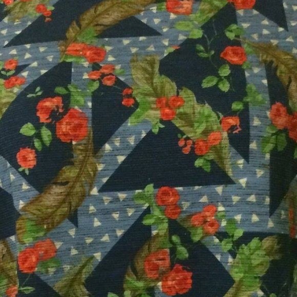 Floral/Feather Blue/Green LuLaRoe Irma Tunic - BNWT XS - Picture 3 of 4