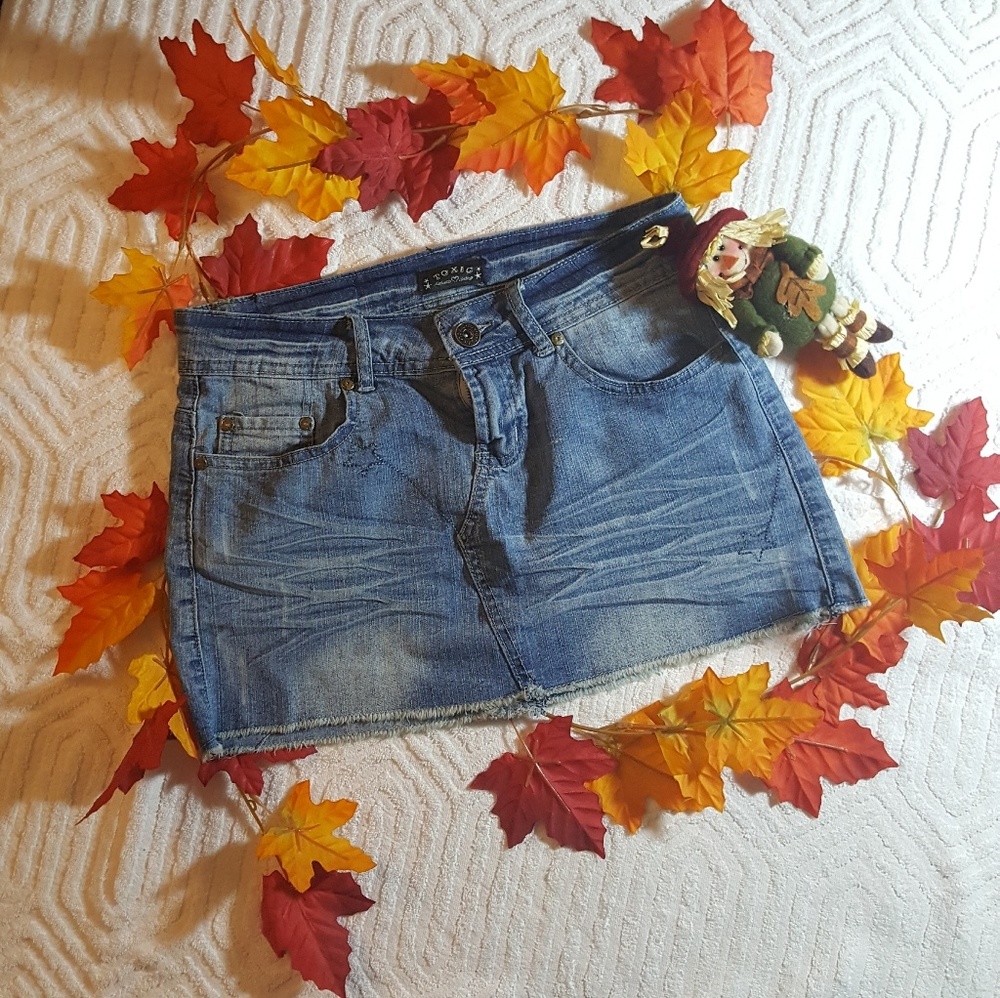 Denim Mini Skirt, Size 5 Junior