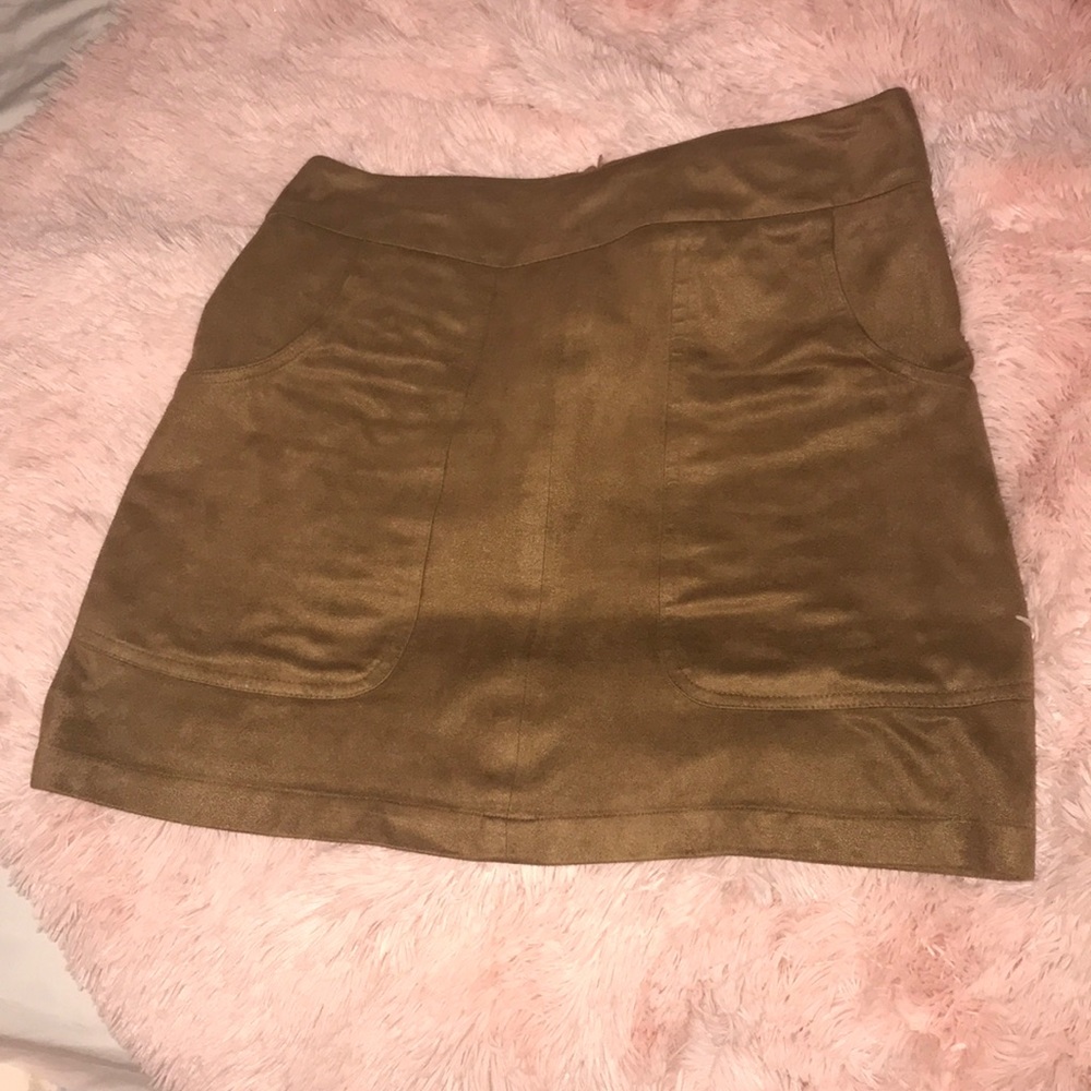 Suede Camel Skirt
