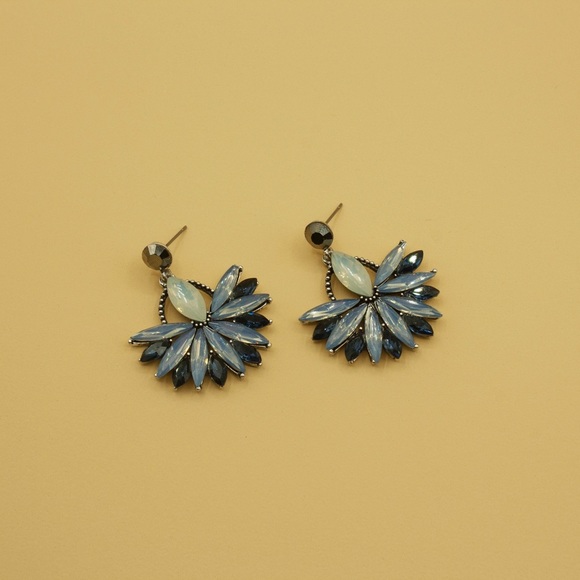 Blue Statement Earrings - Picture 1 of 3