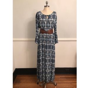 Bell Sleeve Boho Dream Maxi Dress Large