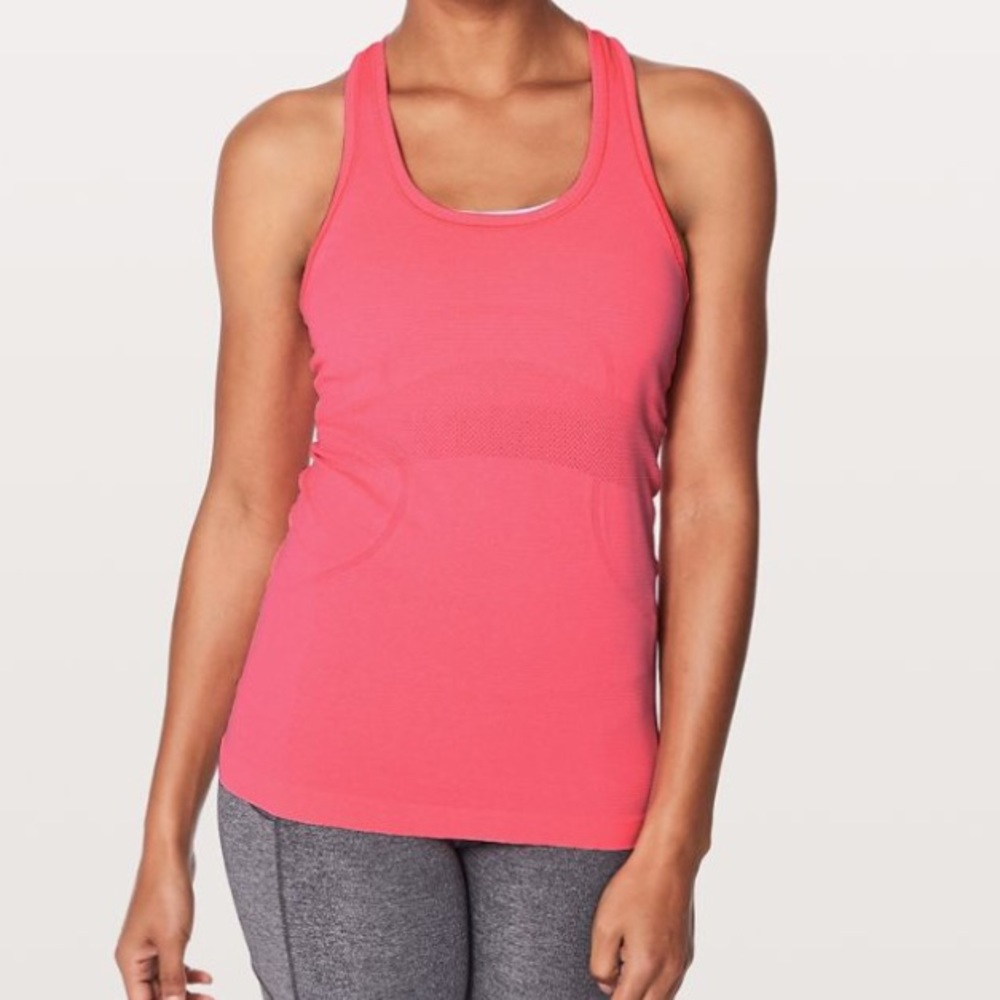 salmon lululemon swiftly tech racerback size 4