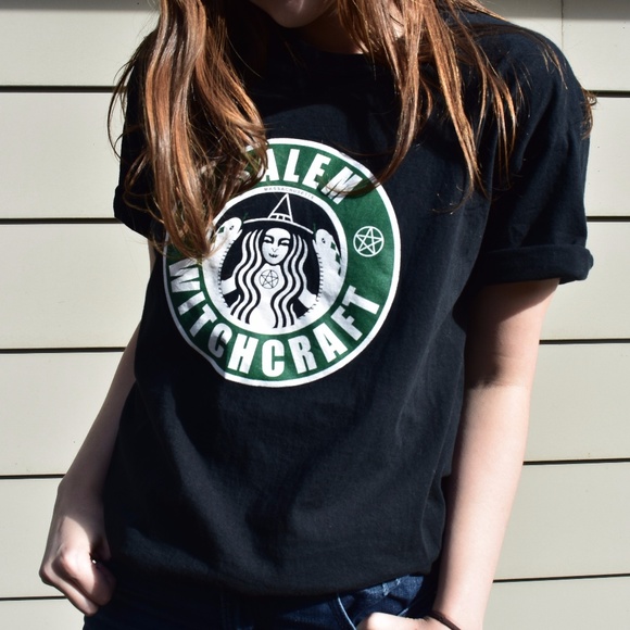 Gildan Tops - Salem Witchcraft Starbucks Tee