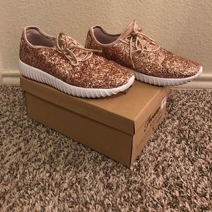 Rose gold glitter shoes