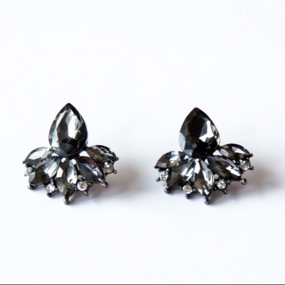 grey  statement earrings