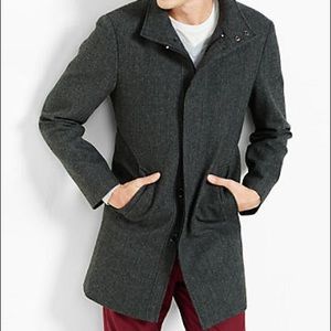 Express Men’s Herringbone Wool Topcoat