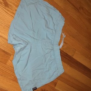 light blue Patagonia women’s barely baggie shorts