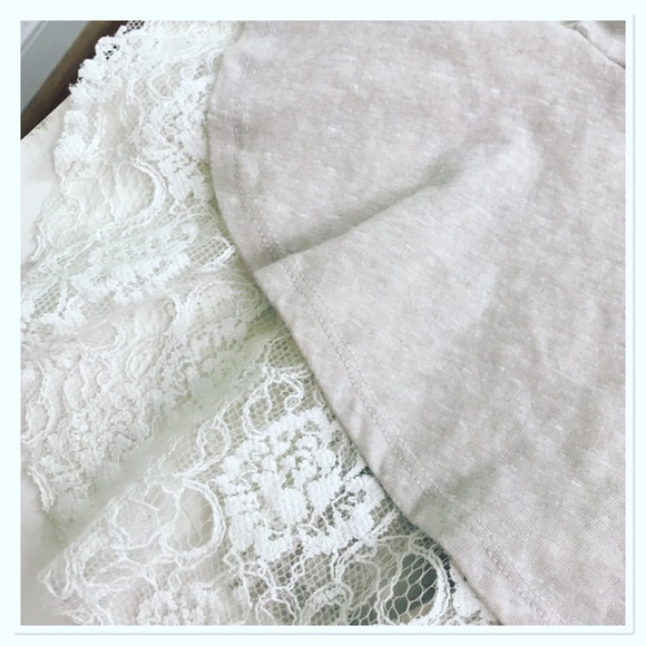 Free People Boho high low lacy short sleeve top - Picture 2 of 8