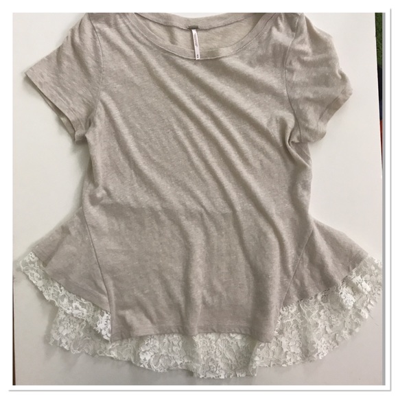 Free People Boho high low lacy short sleeve top - Picture 7 of 8