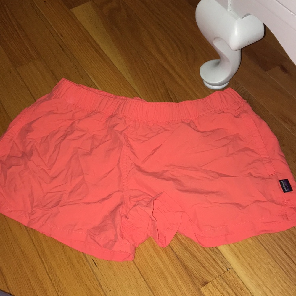 Orange women’s Patagonia barely baggie shorts
