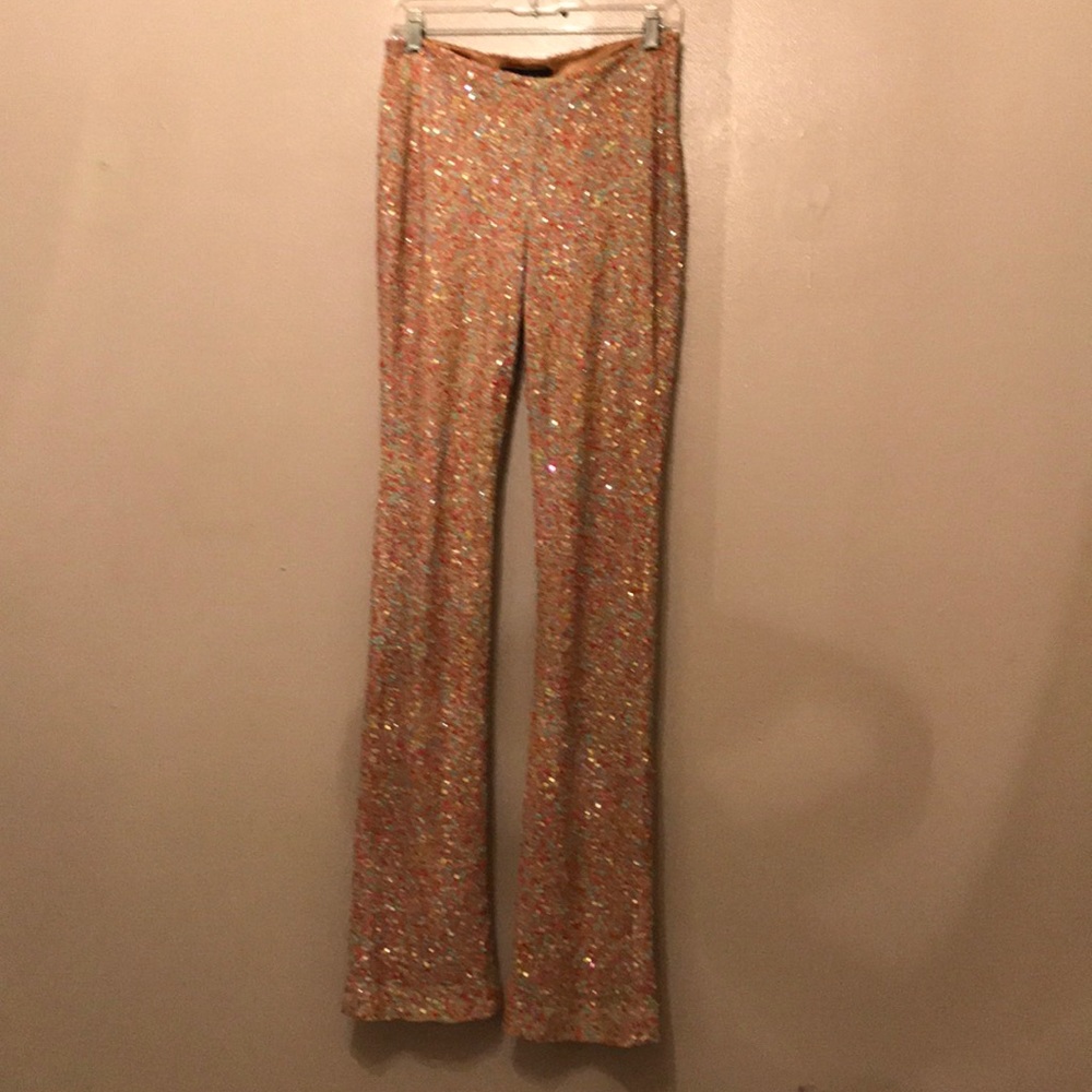 Nicole miller collection multi color sequin pants
