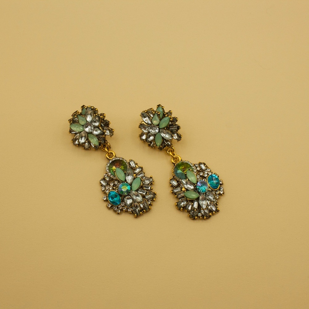 Green Statement Earrings