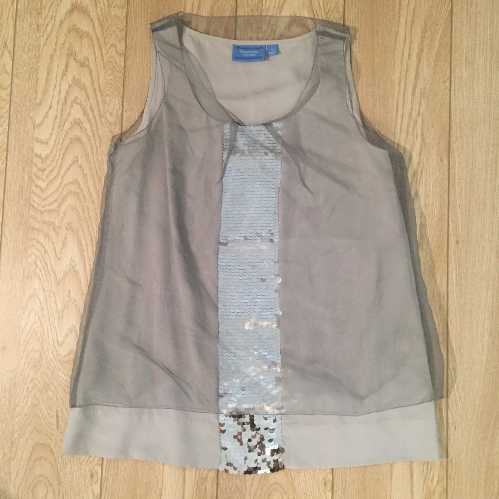Fancy Tulle and Sequin Dress Up Blouse Tank