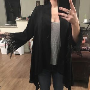 Black Chiffon Kimono