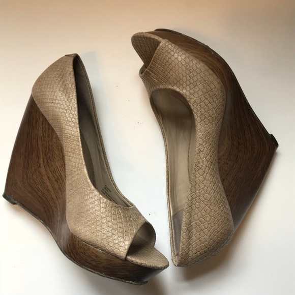 Jessica Simpson Shoes - Jessica Simpson Open Toe Wood Heel Wedges Kaprix