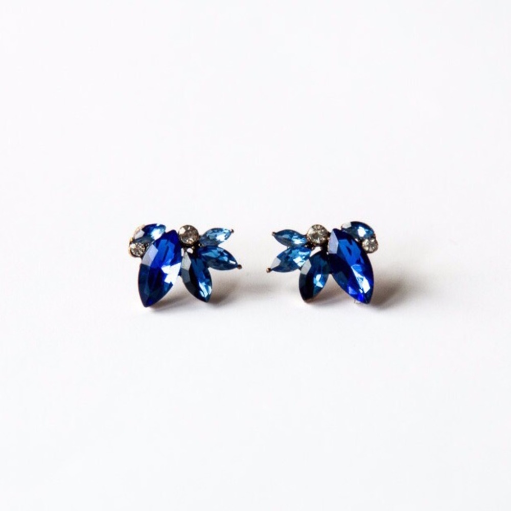 Blue statement earrings