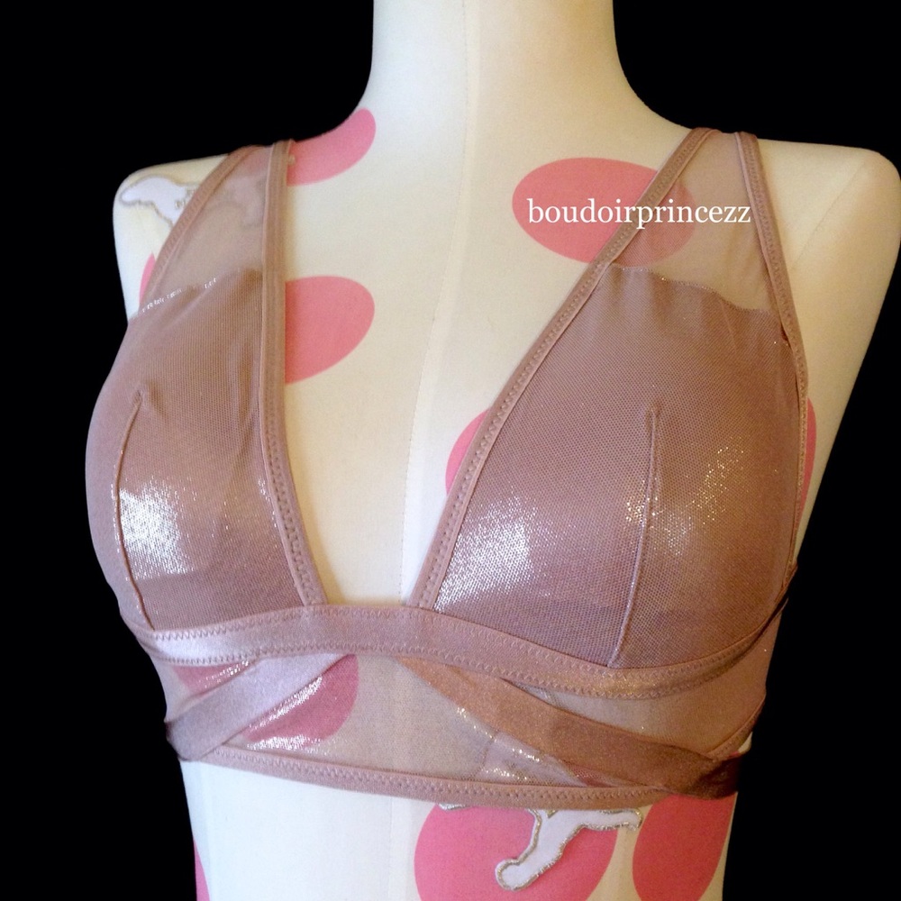 🌹 Victoria's Secret Pink Mesh Shine Bralette