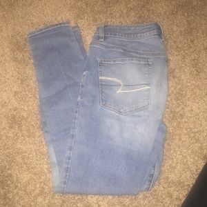 High rise blue jean jeggings