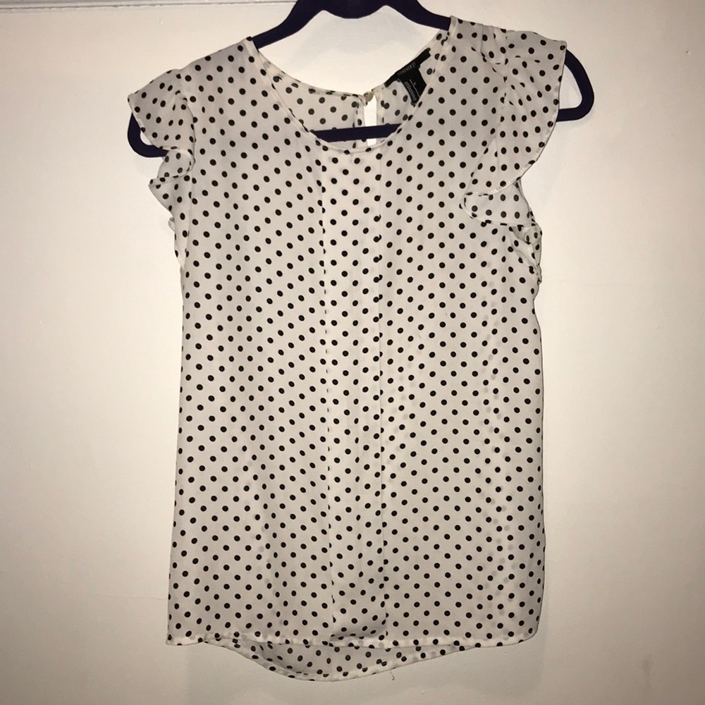 Black and white polka dot dress shirt