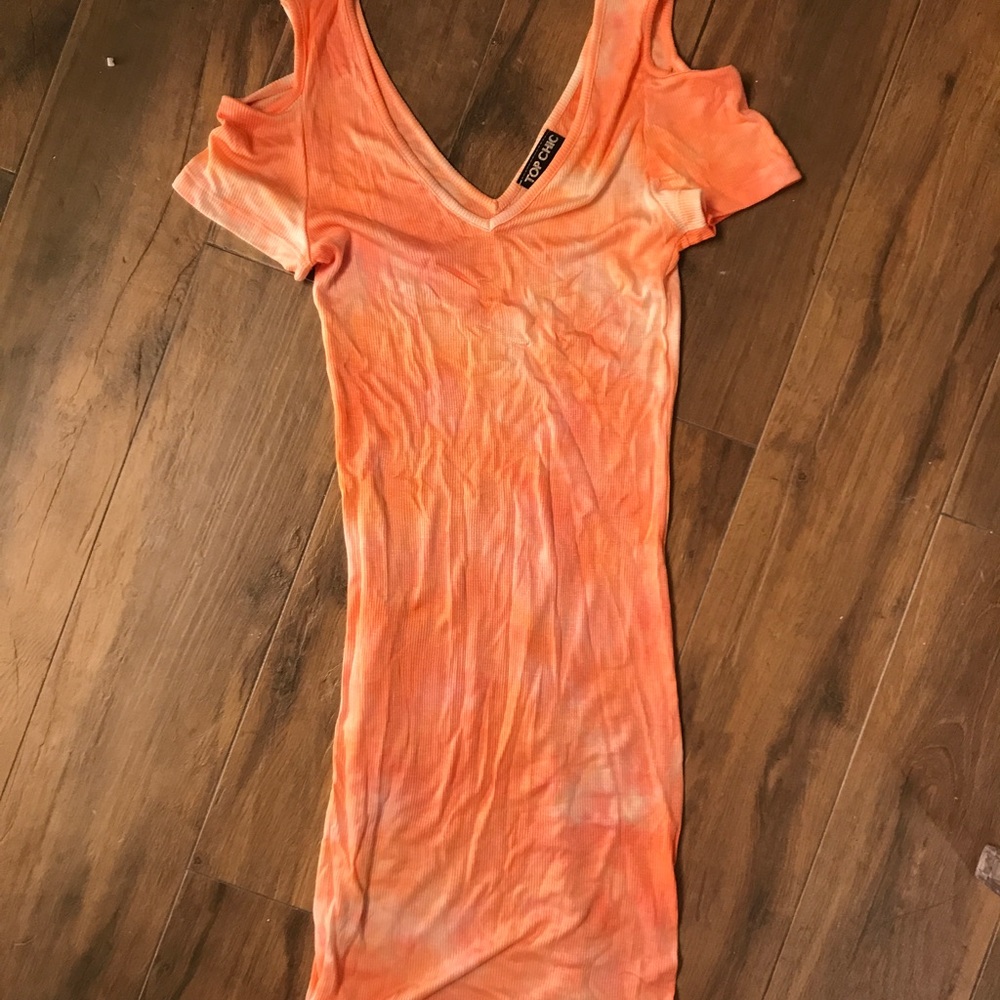 NWOT could shoulder Ribbed tie dye dress
