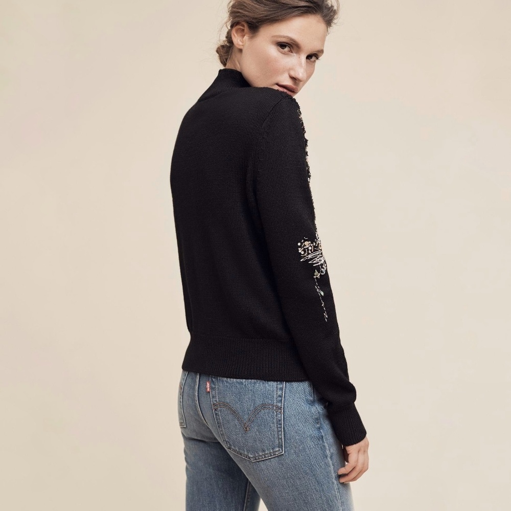 ANTHROPOLOGIE Knitted Knotted Beaded Fete Sweater - Picture 4 of 5