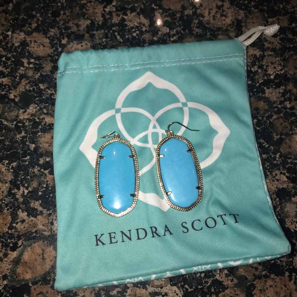 Kendra Scott Turquoise/Gold Danielle Earrings