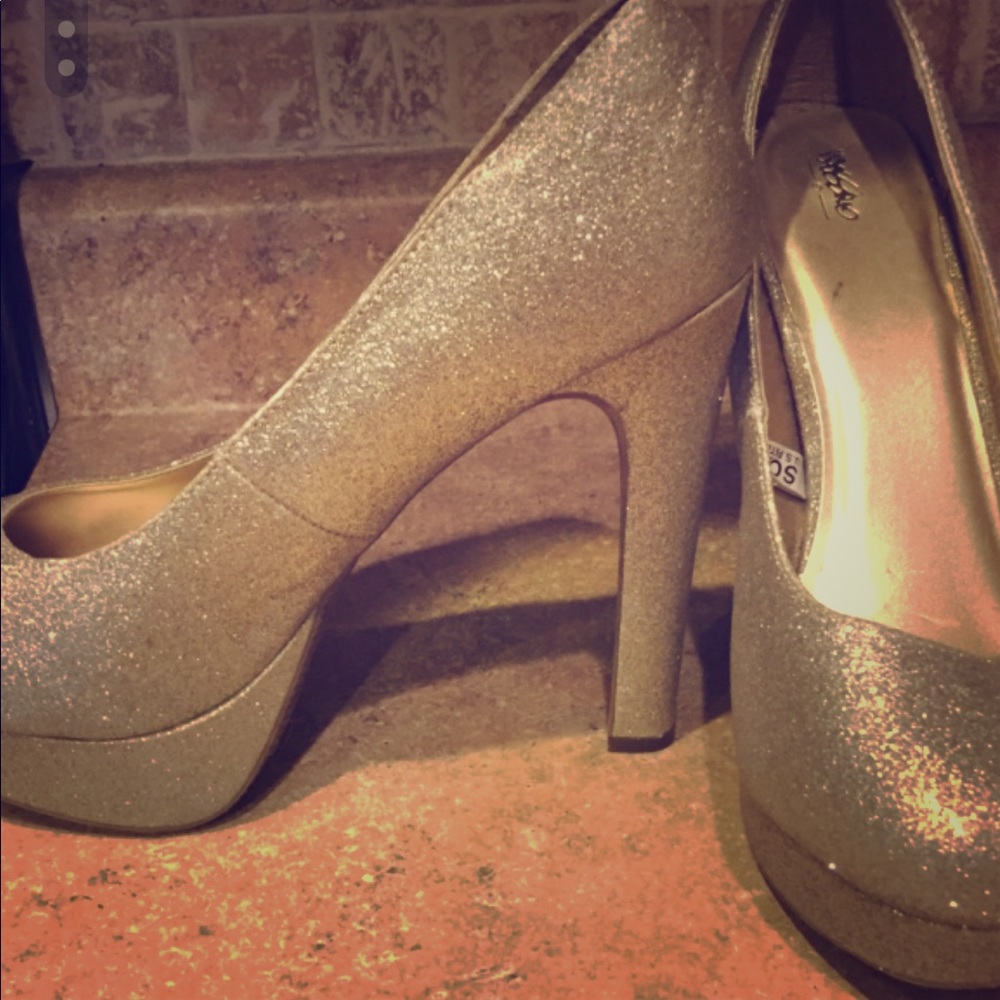 Silver-sparkly high heels