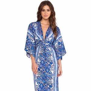 Tularosa Rosella Kimono Maxi Dress, Sz L, Boho
