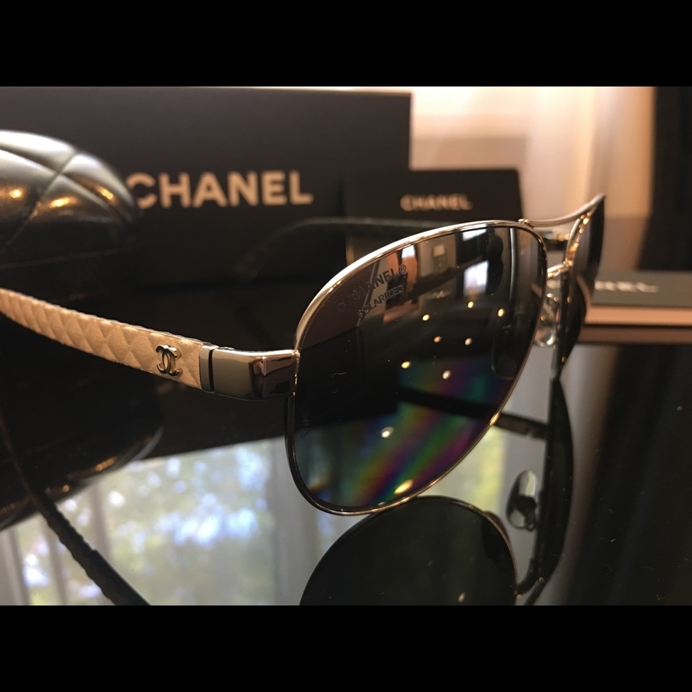 Authentic Chanel Aviator Sunglasses