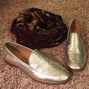 Banana Republic silver leather demo loafers