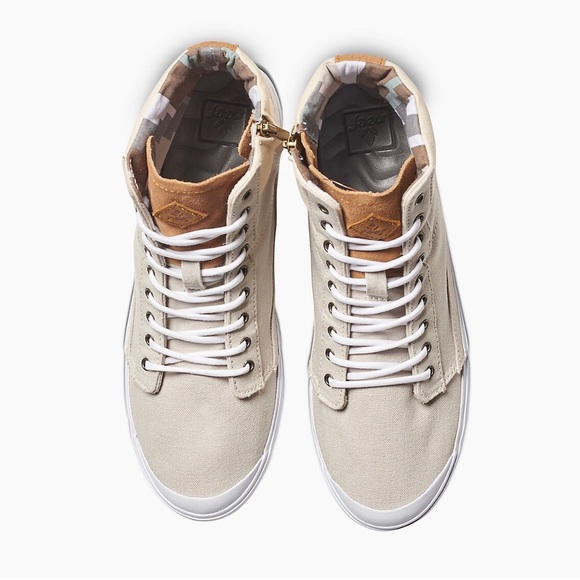 Premium Cotton Canvas Leather High Top Sneakers - Picture 5 of 5