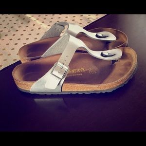 Birkenstock Silver Gizeh Sandals