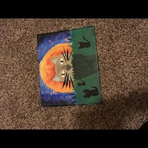 Cat painting on a canvas home made