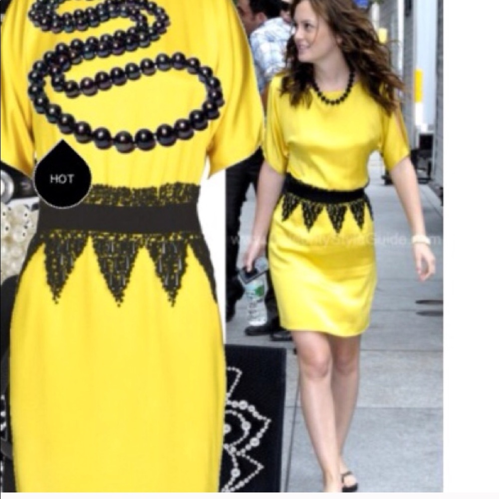 Tibi yellow silk dress