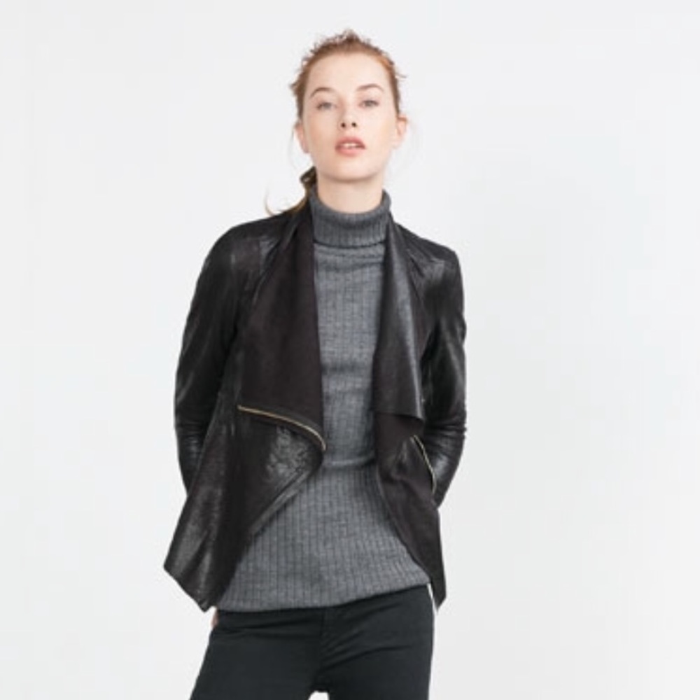 ZARA WOMENS faux suede over jacket