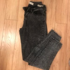 Black Acid Wash Jeggings