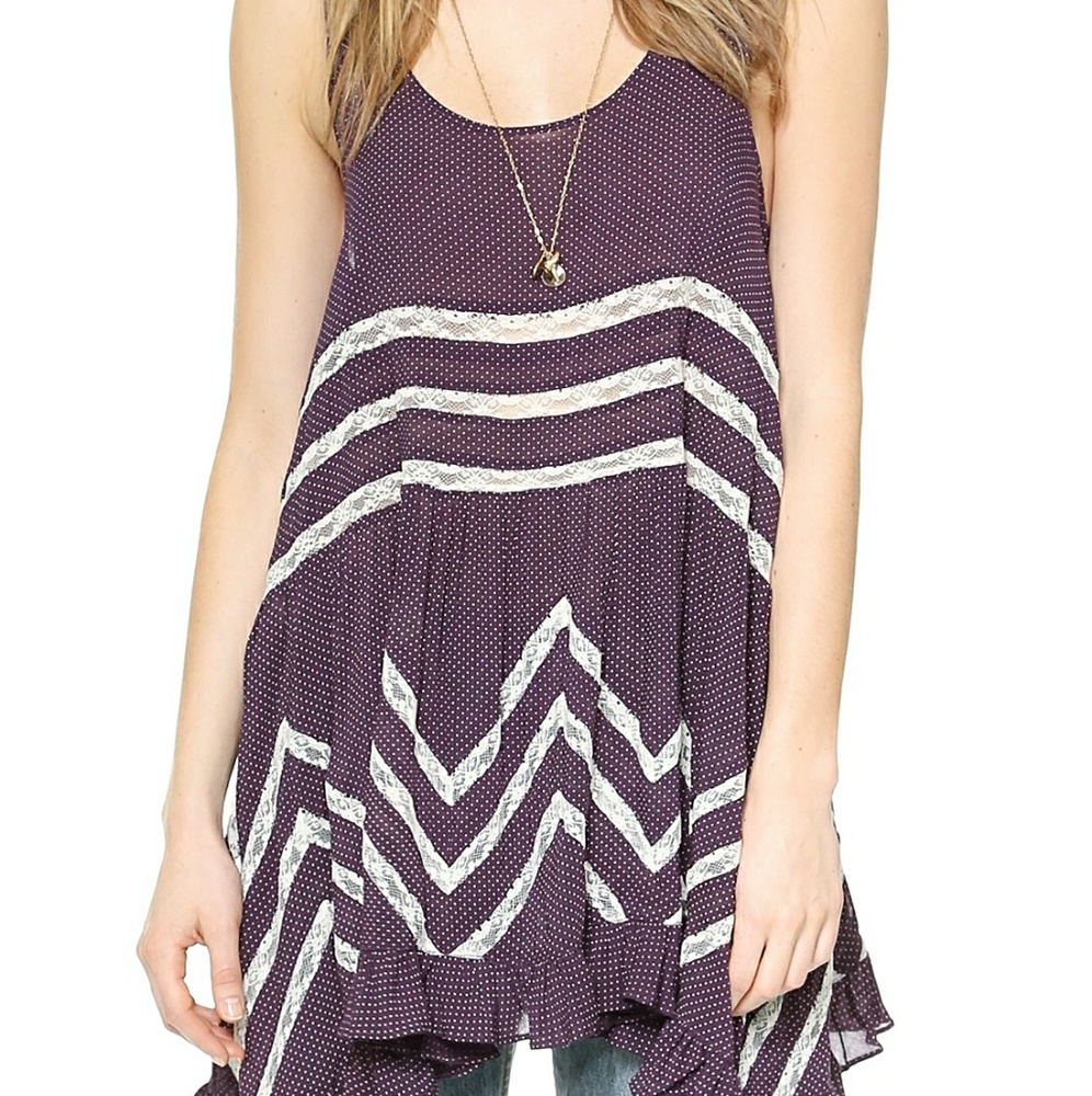 Free People Lace Detail Trapeze Dress
