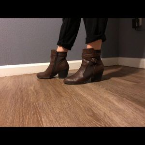 Gorgeous brown faux leather booties