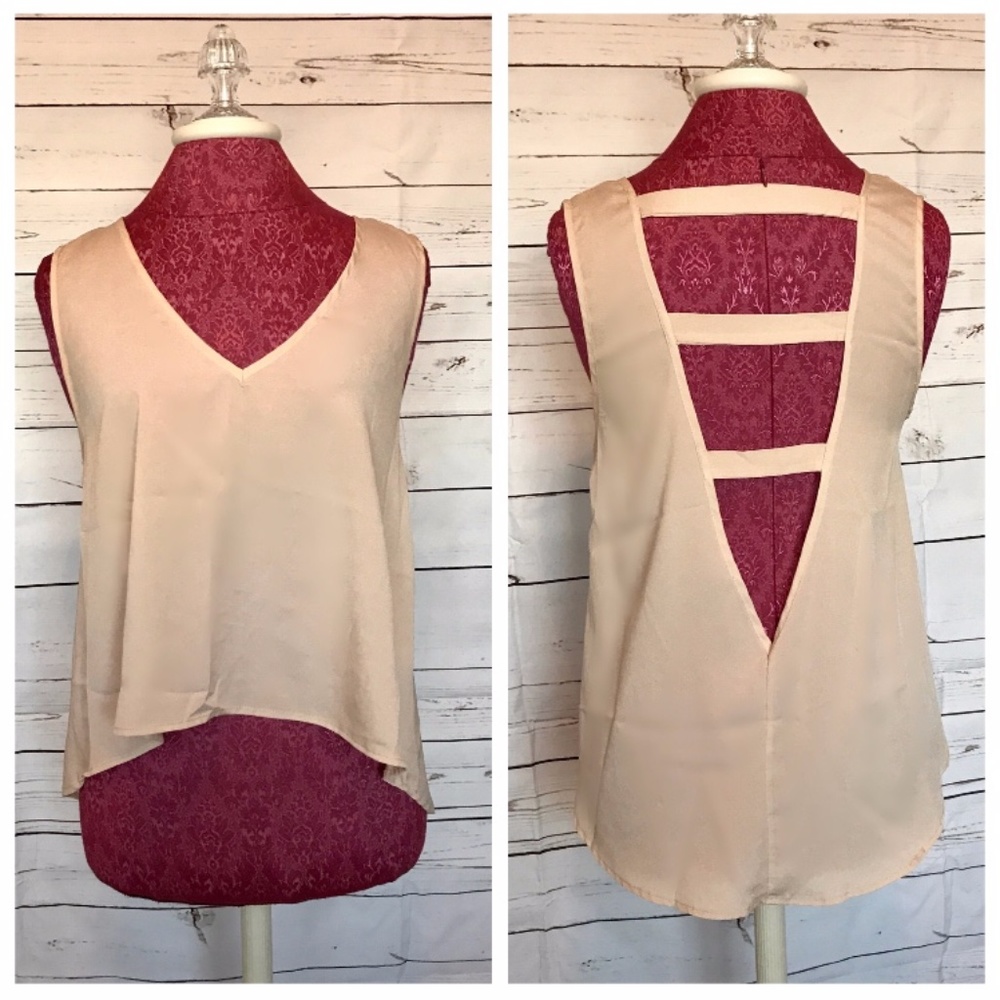 Silky Open Back Tank Top