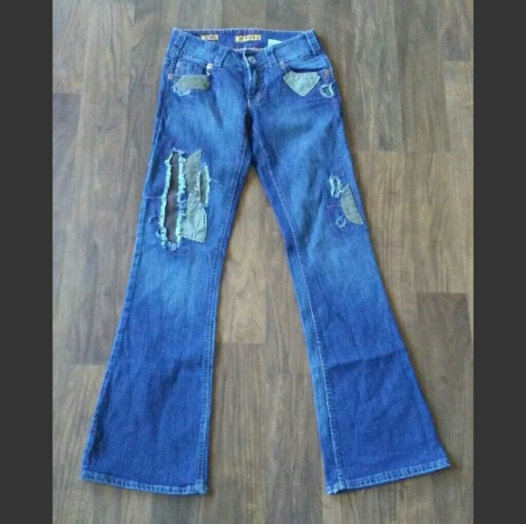 Pepe Vintage Corduroy Patchwork Distressed Jeans - Picture 6 of 8