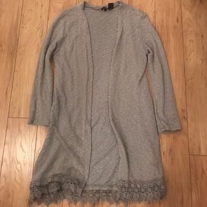 Gray Lace Bottom Duster
