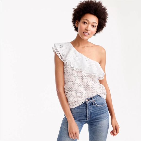 NWT J Crew eyelet one should ruffle top 4,12 - Picture 2 of 7
