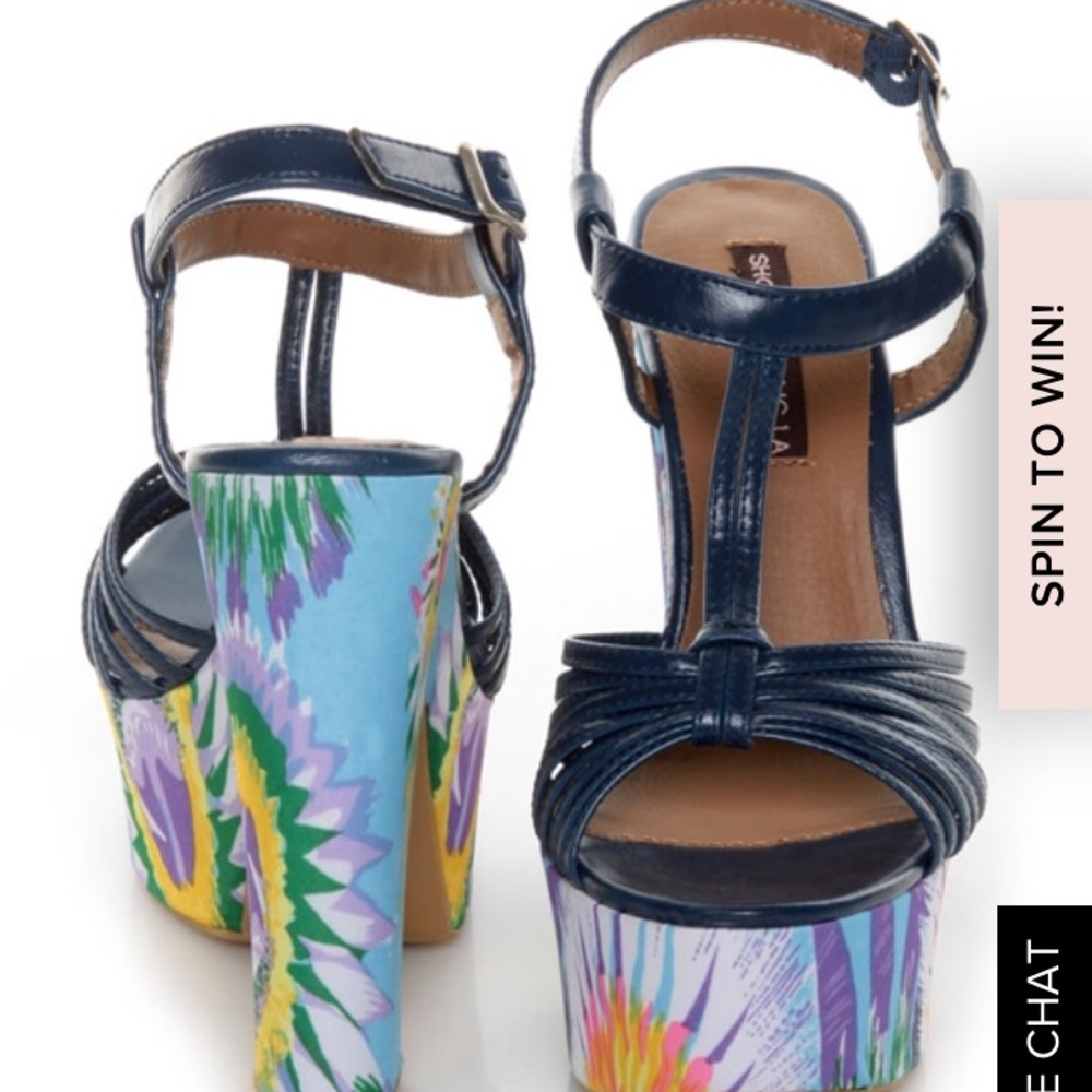 SOLD OUT Shoe Republic LA Strappy Platform Heels 8 - Picture 3 of 8