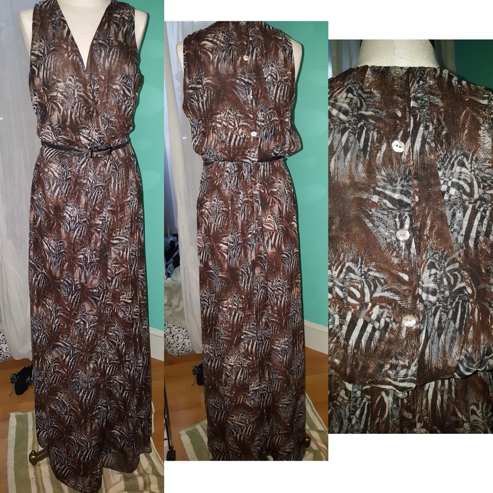 Abstract animal print maxi dress