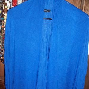 Blue Sheer Long Sleeve Cardigan w/ Pockets